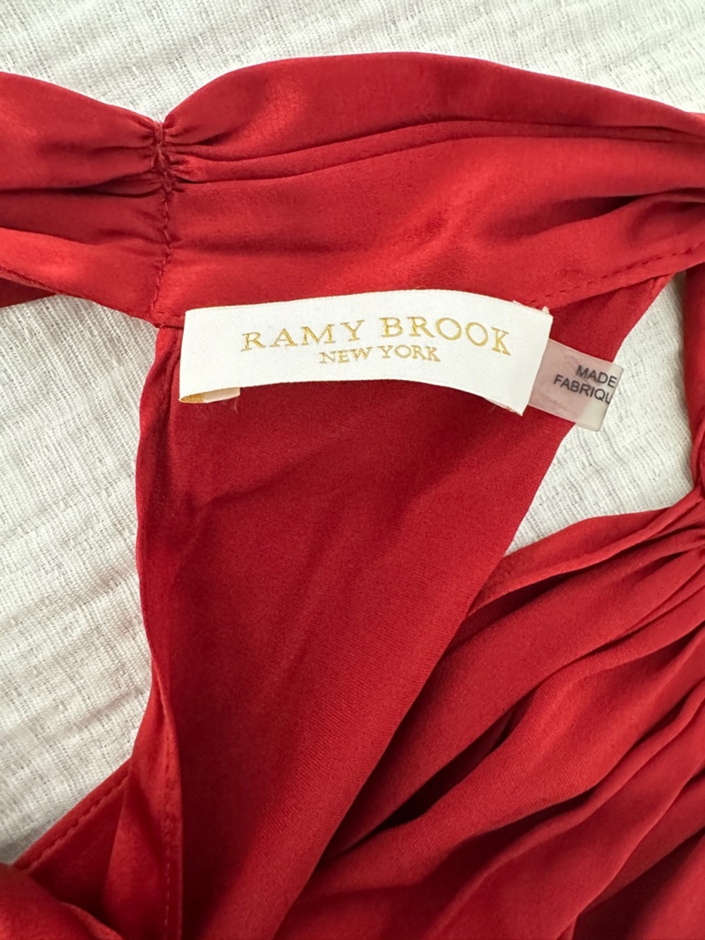 Ramy Brook Red Satin Halter Top - Picture 3 of 5